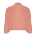 thumbnail image 7 of UDAUDU Women's Sheer Mesh Crop Tops Shrug 3/4 Sleeve Going Out Lightweight 2026 Spring Summer Cardigan Jacket Pink XL, 7 of 7