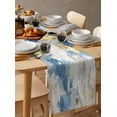 thumbnail image 3 of Blue Yellow Beige Table Runner Retro Abstract Modern Art Painting Tablerunners 13 x 90 Inch, Table Decorations Tabletop Scarf for Summer Gathering Holiday Farmhouse Kitchen Dining Decor, 3 of 6