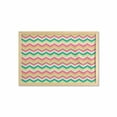 thumbnail image 1 of Chevron Wall Art with Frame, Pattern Vintage Style down Backward Strokes Like Leaf Funk Art Style 60's Theme, Printed Fabric Poster for Bathroom Living Room, 35" x 23", Multicolor, by Ambesonne, 1 of 2