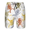 thumbnail image 4 of Kll Cartoon Monkey Men'S Casual Summer Beach Shorts Hawaiian Shorts With Pockets-X-Large, 4 of 9