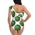 thumbnail image 5 of Cauagu Happy Watermelon Print Women's Sexy One Piece Swimsuits One Shoulder Ruffle Tummy Control Bathing Suit Slimming Swimwear-XX-Large, 5 of 6