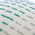 thumbnail image 3 of 16" Handwoven Cotton Throw Pillow Cover with Ribbed Line Dots and Wave Border, Green, 3 of 7