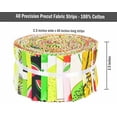 thumbnail image 4 of Soimoi 40Pcs Fruits Print Cotton Precut Fabrics For Quilting Craft Strips 2.5x42 inches Jelly Roll - Yellow, 4 of 8