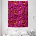 thumbnail image 1 of Safari Tapestry, Zebra Design Wild Colors Repetitive Pattern Hand Drawn Like Stripe Like Marks, Wall Hanging for Bedroom Living Room Dorm Decor, 60W X 80L Inches, Pink Plum Orange, by Ambesonne, 1 of 2