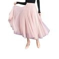 thumbnail image 5 of Michellecmm  Women's Solid Color Long Skirts Layered Tulle Elastic Waist Skirts, 5 of 9