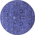 thumbnail image 1 of Ahgly Company Machine Washable Indoor Round Oriental Blue Industrial Area Rugs, 5' Round, 1 of 4
