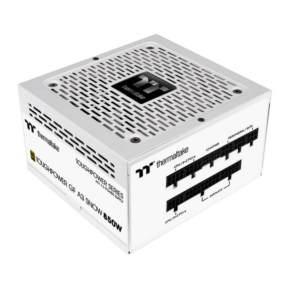 Thermaltake Toughpower GF A3 Édition Neige 850W 80+ Or Alimentation Modulaire Complète SLI/Crossfire Ready ATX 3.0; PCIe Gen.5 450W 12VHPWR Connecteur Inclus; PS-TPD-0850FNF