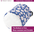thumbnail image 3 of Sortora Large Laundry Basket, Waterproof Canvas Laundry Hamper, Collapsible Storage Basket Bin for Kids Room, Toy Organizer, Nursery Hamper, Clothes Hamper, Baseball, 3 of 7