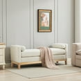 thumbnail image 3 of 66.34"W Elegant Upholstered Bench,Daybed, Ottoman with Wood Legs & 2 Bolster Pillows for End of Bed, Bedroom, Living Room, Entryway,Black Boucle, 3 of 10