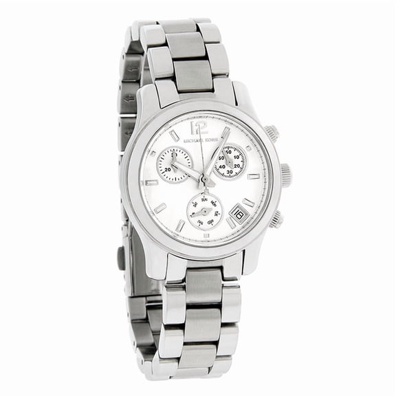 Michael Kors Women's MK5428 Small Runway Silver Tone Dial Chronograph Stainless Steel Watch