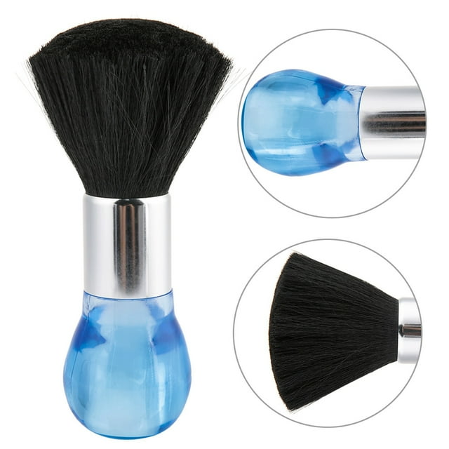 Cuello Duster - barrido del cepillo de pelo, Peluquería limpieza del cabello del cuello de la cara del plumero de pelo cepillo for desempolvar (Color : Azul)