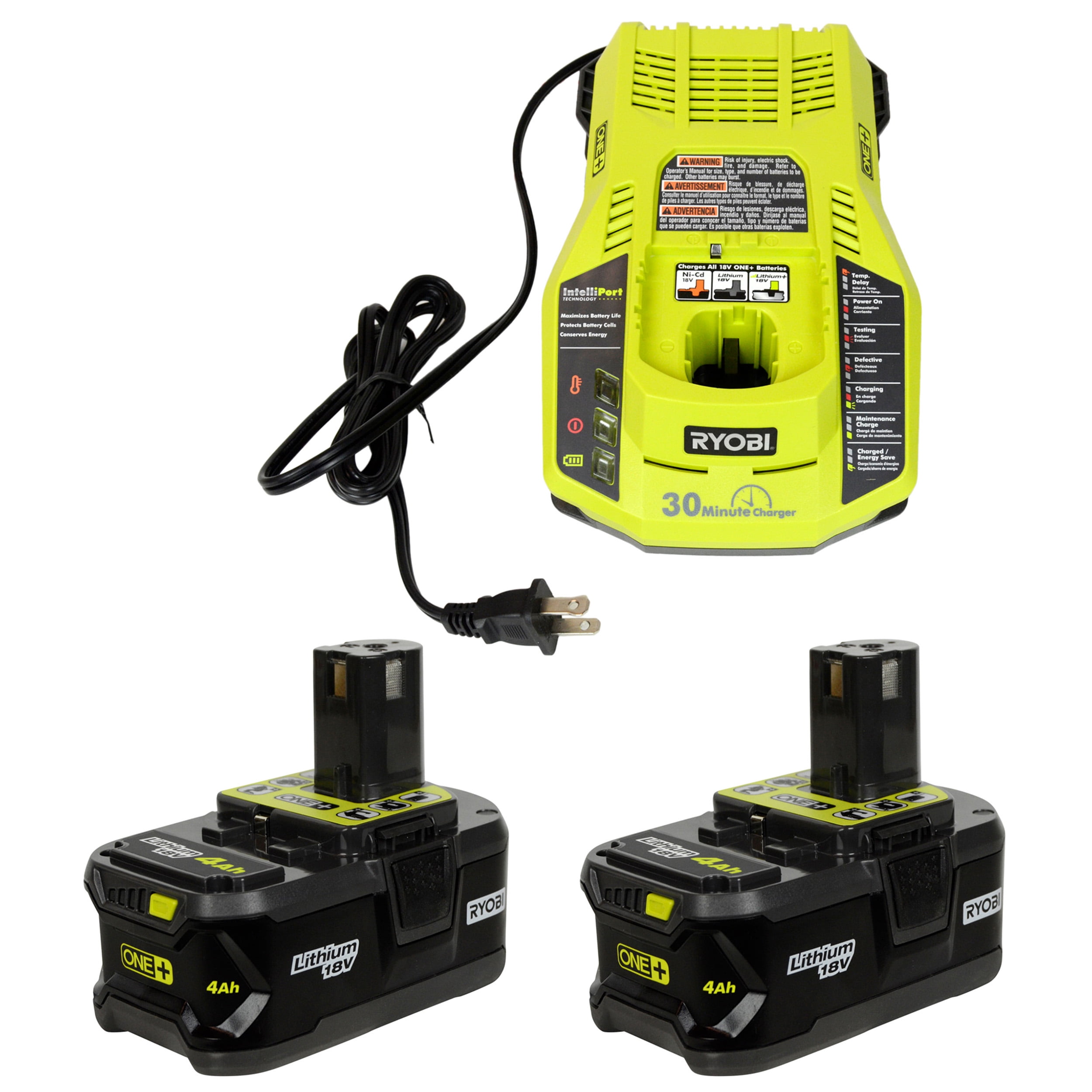 Ryobi Tools P117 18V ONE Battery Charger Two P197 Lithium Ion 