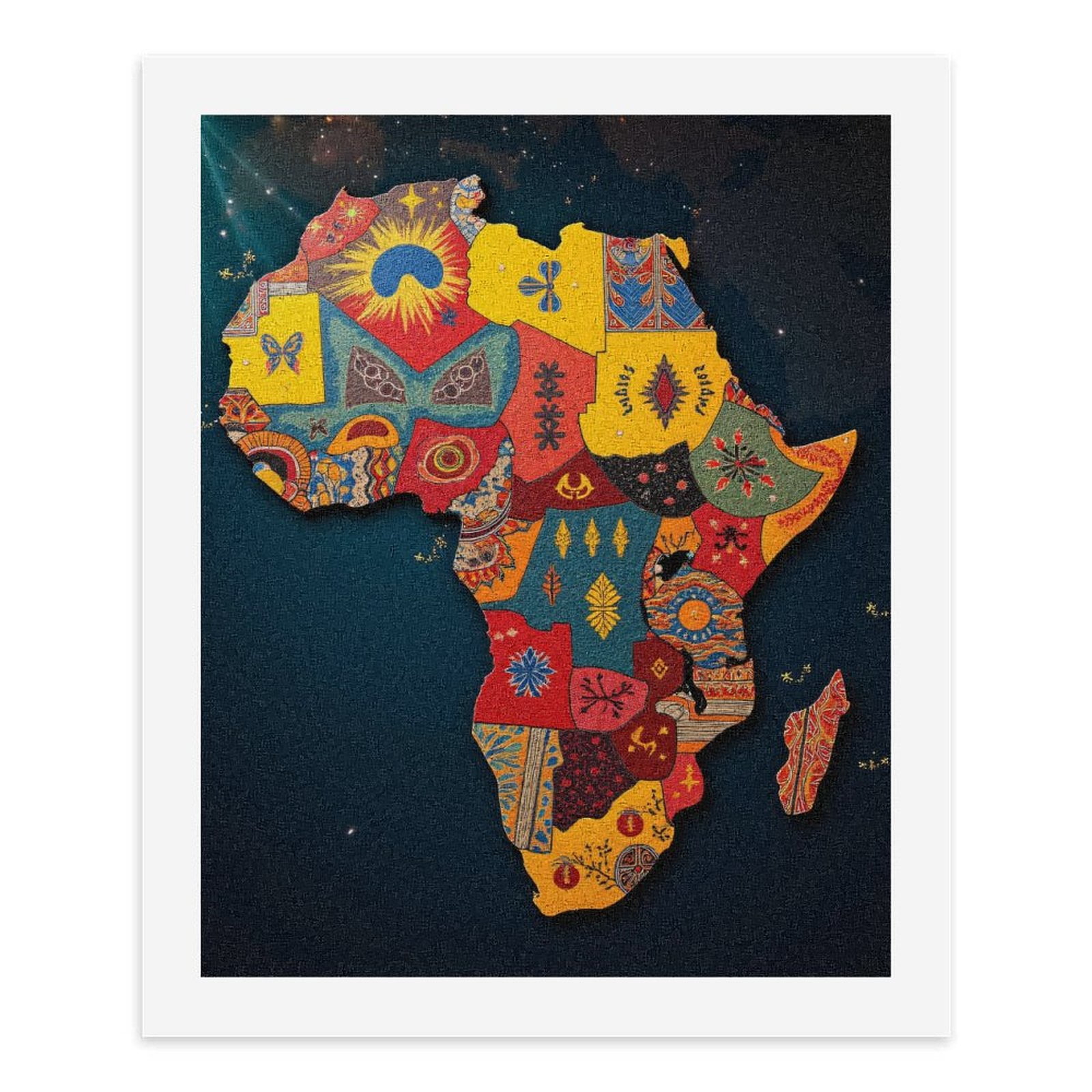 Paint By Numbers Kit for Adults Beginner - DIY Africa Map Colorful Patterns Art Canvas Painting Kits for Adults, Frameless Paint By Number for Adults for Home Wall Decor 16x20 Inch