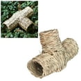 thumbnail image 4 of Hamster Hideaway Grass Tunnel Toy Straw House with Four Open Entrances for Rats Syrian Hamster Ferrets Guinea Pig, 4 of 7