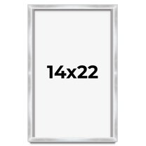 14x22 Frame Silver Whitewashed Wood Grain Solid Wood Shadow Box | 0.75 Inch Moulding Width | 0.75