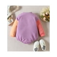 thumbnail image 2 of TSEXIEFOOFU Infant Baby Girls Romper Letter Print Contrast Color Round Neck Long Sleeve Jumpsuits Autumn Winter Casual Bodysuits, 2 of 9