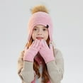 thumbnail image 6 of Girls Winter Hats with Ear Flaps Scarf Glove Set, Warm Lined Beanie Hats Knitted Cap for 4-10 Years Boys Girls, 6 of 6