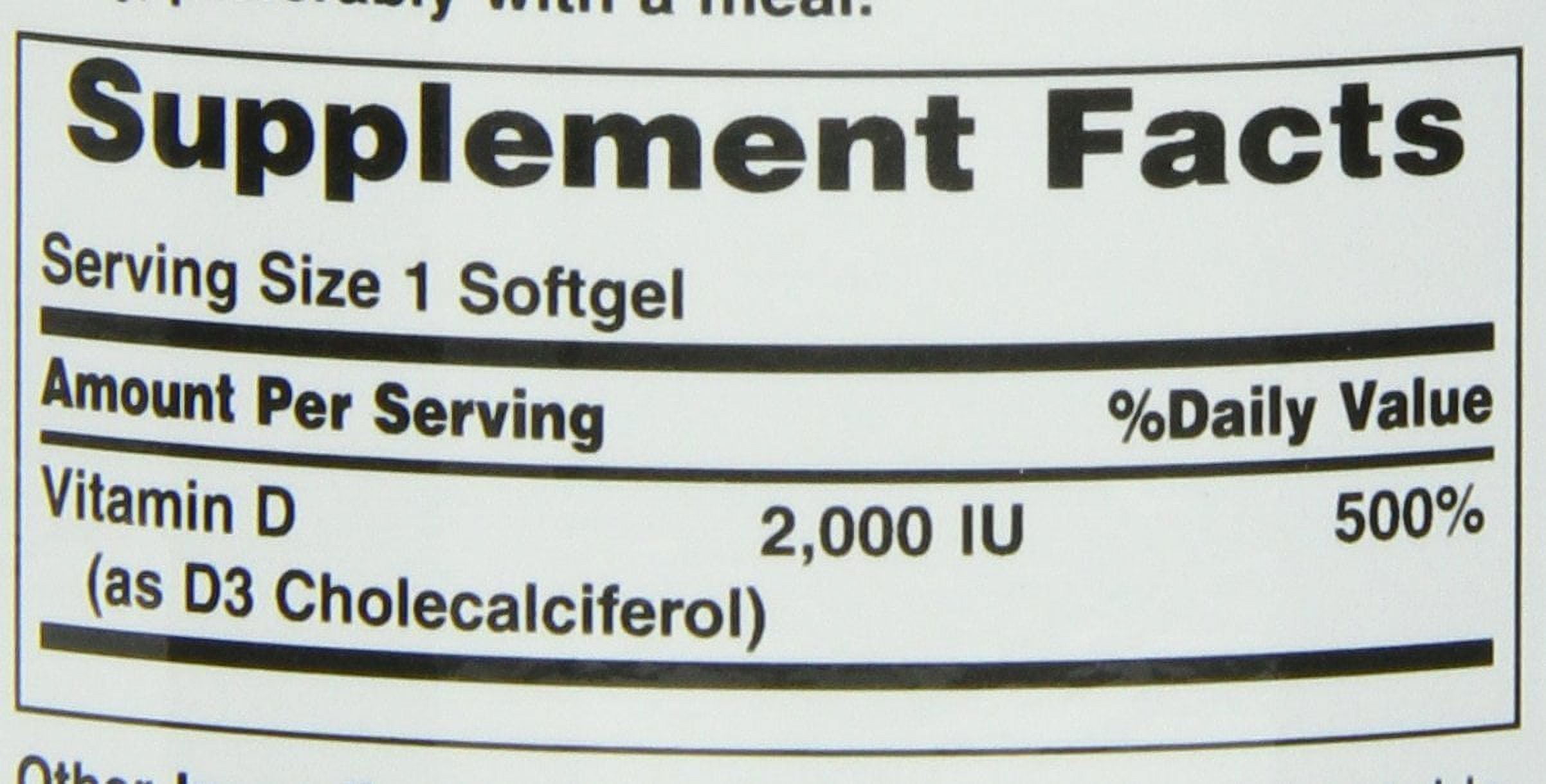 Nature's Bounty Vitamin D3 2000 IU, 240 Softgels