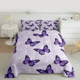 thumbnail image 2 of Manfei Purple Butterfly Print Bedding Comforter Set, Romantic Dandelion Flower Twin Comforter Sets, Vintage French Style Reversible Bedding Set, Ultra Soft Home Decor, 2pcs, 2 of 8