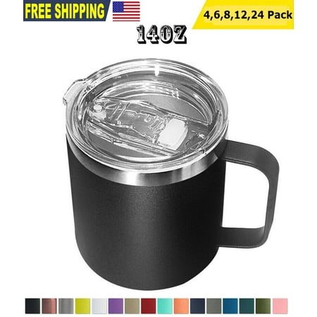 

Bulk 14oz Coffee Mug Slider Lid Stainless Steel Vacuum Double Wall Insulation