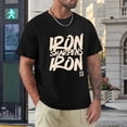 thumbnail image 4 of Iron Sharpens Iron Chic Men's Cotton Short Sleeve HD Print Tee for Casual T-Shirt Crew Neck Top Black XL, 4 of 7