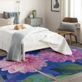 thumbnail image 4 of Dahlia Rugs for Living Room Bedroom - Flower Rug 6x8 - Floral Carpet for Home Decor - Washable Non Slip Patterned Indoor Large Area Rug - Soft & Low Pile (ZL&883), 4 of 7