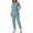 Light Blue, variant on Scrubs for Women Set 2025 Summer Medical Uniform Stretch V-Neck Scrub Top and Jogger Pant with Pocket 2 Piece Outfit
