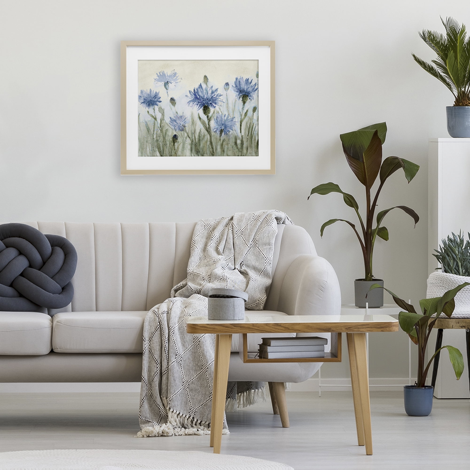Stupell Industries Blue Cornflowers Meadow Birch Framed Print Under Glass, design by Lanie Loreth