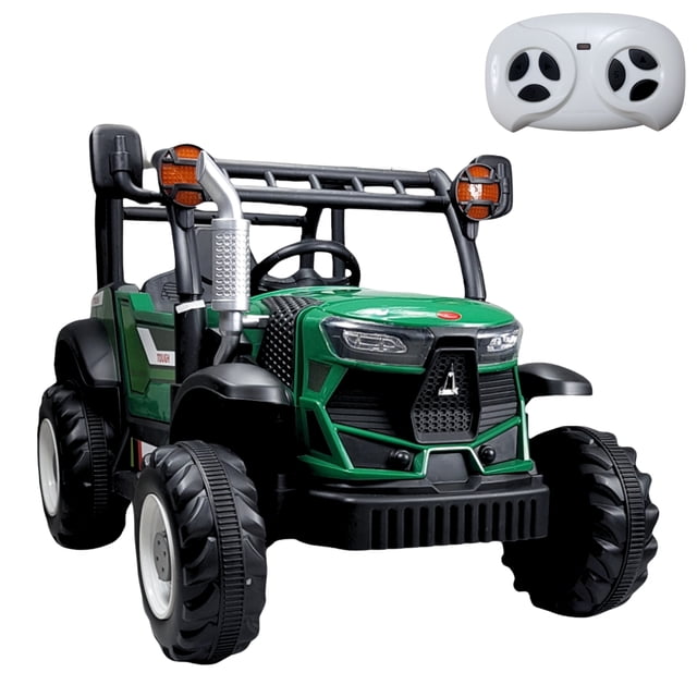 Tractor Montable Eléctrico The Baby Shop Verde 12V con Control Remoto Luz Led