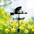 thumbnail image 6 of CTIRCHIU Black Cat and Mouse Stainless Steel Garden Weathervane Ornament, Outdoor Yard Decor 19.5×12.8×11.4in, 6 of 11