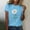 Blue, variant on Short Sleeve Shirts T Shirts for Women Trendy Cotton Printed Tshirts for Women T Shirts New & Trending
