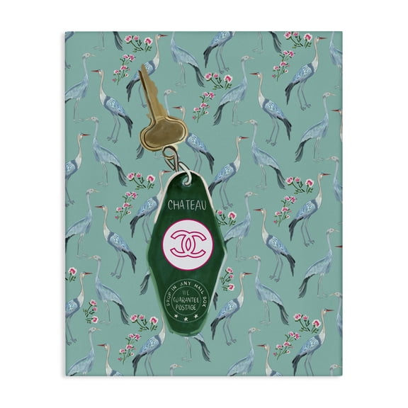 Stupell Industries Bohemian Heron Patterned Glam Key Canvas Art, 24 x 30, by Amelia Noyes