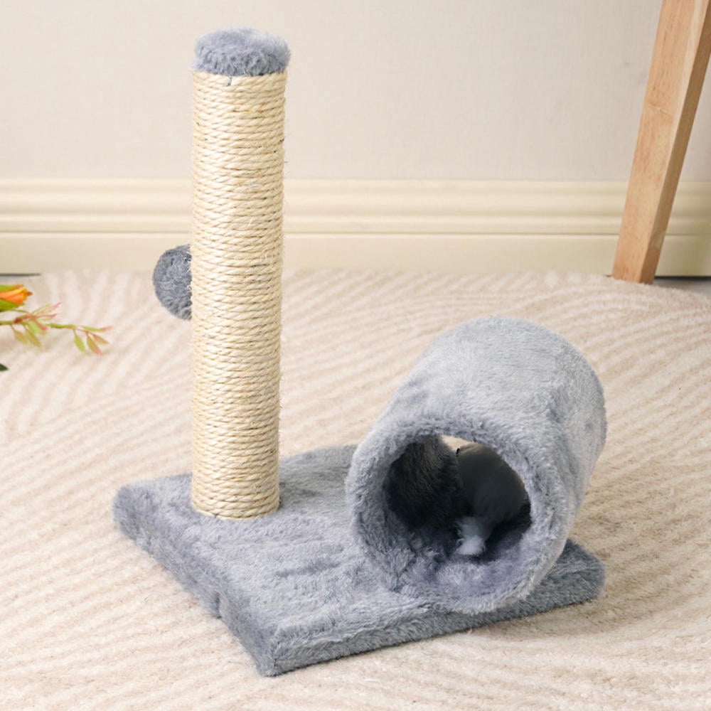 Ksruee Cat Scratch Post Kitten Climbing Scratch Pillar Elevated Interactive Cat Scratching Post for Exercise Stress Relaxation Climbing Burrowing realistic