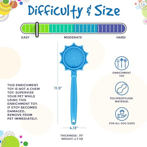 SodaPup Flower Lick Stick Hand-held Interactive Enrichment Toy, Blue