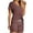 Brown, variant on LYXSSBYX Womens Pajama Sets 2PC Women's V Neck Shorts Sleeve Two-piece Comfortable Home Pajamas Set Sports Set