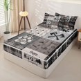 thumbnail image 3 of Manfei Adventure Camper Wildlife Zipper Full Size Comforter Sets with Fitted Sheet and 2 Pillowcases,Vintage Plaid Zipper Bedding Set,Taupe Black,Reversible, 3 of 7