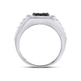 thumbnail image 4 of Diamond Princess 10kt White Gold Mens Round Black Color Enhanced Diamond Square Ring 1/2 Cttw, 4 of 4