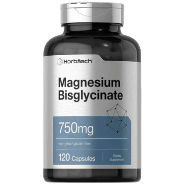 Magnesium Bisglycinate | 120 Capsules | 750mg | For Men and Women | by Horbaach