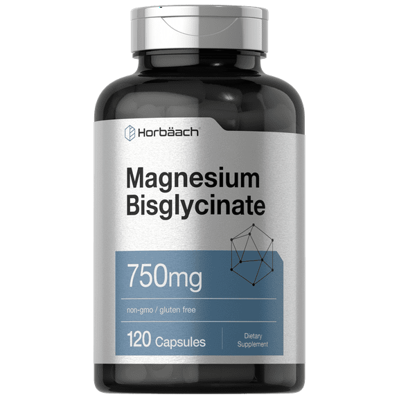 Magnesium Bisglycinate | 120 Capsules | 750mg | For Men and Women | by Horbaach