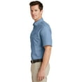 thumbnail image 2 of Port & Company Short Sleeve Value Denim Shirt (SP11) Faded Blue, L, 2 of 6
