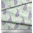 thumbnail image 3 of Soimoi Yellow Cotton Jersey Fabric Leaf & Paisley Printed Craft Fabric by the Yard 58 Inch Wide, 3 of 3