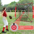thumbnail image 3 of Red de práctica de béisbol AOLIGEIJS 183 x 183 cm con tee y zona de strike, 3 of 9