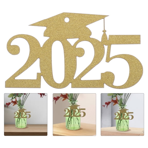 Amosfun 30pcs Graduation Cutouts Tags 2025 Graduation Party Table Decorations for Congrats Grad Centerpiece Labels