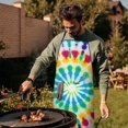 thumbnail image 4 of Colorful Rainbow Tie Dye Spiral Pattern Apron-Garden Aprons for Women with Pockets-Cotton Linen Waterproof Kitchen Cooking Gardening Aprons Adjustable for Kitchen,Cooking,BBQ and Salon 33x27 Inch, 4 of 7