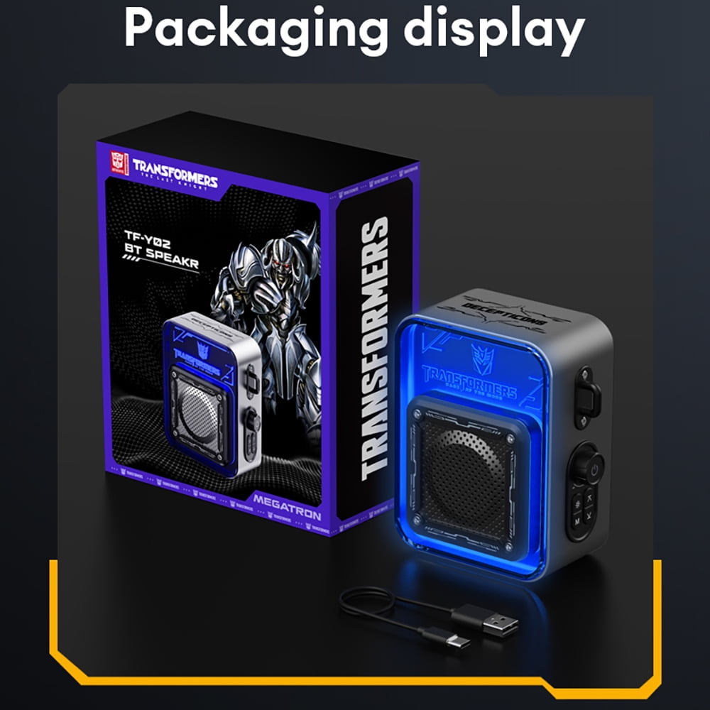 Bluetooth Speaker, Bluetooth 5.4 Smart Wireless Portable Speaker, IPX3 Waterproof Cyber-Style Mechanical Speaker, Supports 2-Unit Interconnected Portable Audio Broadcasting, Gray