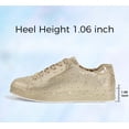 thumbnail image 4 of LUCKY STEP Rhinestone Fashion Glitter Sneakers Shiny Platform Shoes,Gold Rhinestone,Womens, 4 of 12