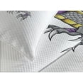 thumbnail image 4 of Ambesonne Dragon Quilted Bedspread Set 3 Pcs, East Beast, King Size, Grey Violet Yellow, 4 of 5