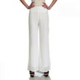 thumbnail image 3 of Womens Pants Casual Lightweight Chiffon High Elastic Waist Flowing Flared Straight Leg Wedding Cocktail Culottes Workouts Leisure Trousers, 3 of 7