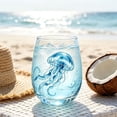 thumbnail image 5 of Nautical Stemless Wine Glass Watercolor Sea Life Design Clear Drinking Tumbler Beach Style Glass Cup for Water Wine Cocktail Ocean Decor, 5 of 7