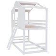 thumbnail image 6 of Harper & Bright Designs Twin Over Twin House Bunk Bed with Ladder, Twin Wood Bed Frame with Roof Design for Teens, Boys and Girls, White, 6 of 14